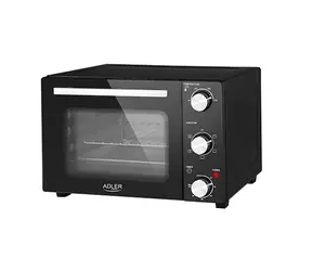 Adler AD 6024 schwarz / Elektrobackofen / 22 l / 90 °C - 245 °C / 5 Betriebsarten / 1300 W