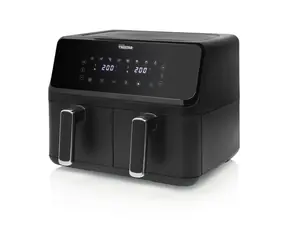 Tristar FR-9026 schwarz / Doppel-Heißluftfritteuse / 2700 W / 2 x 4 l / 80 °C - 200 °C / 8 Programme