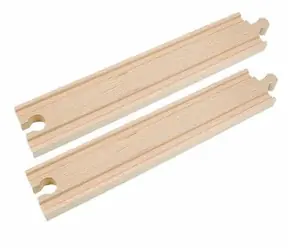 Woody Lange gerade Schienen 2 Stück / Holzschienen / gerade / 22 cm / ab 3 Jahren