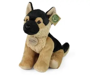 Rappa Deutscher Schäferhund Plüschhund mit Leine stehend 23 cm / UMWELTFREUNDLICH / ab 0 Monaten