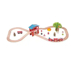 Bigjigs Rail Holzzug Feuerwache / 39 Teile / ab 3 Jahren