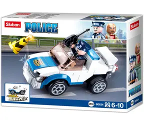 Sluban Metropolis M38-B0824 Polizei-Streifenwagen mit Rückziehfunktion / Lego - kompatibel / Figuren | Teile: 1 | 90 / 6 Jahre