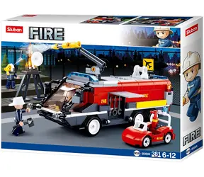 Sluban Firefighters M38-B0808 Flughafen-Feuerwehrauto / Lego - kompatibel / Anzahl Figuren|Teile: 3|381 / ab 6 Jahren