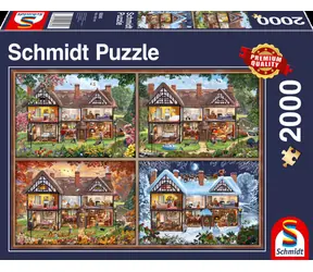Schmidt Puzzle Cottage - 4 Jahreszeiten / 2000 Teile / ab 12 Jahren