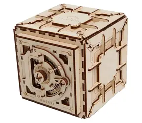 Ugears 3D-Mechanik-Puzzle Trezor aus Holz / ab 14 Jahren / 179 Teile / Schwierigkeitsgrad: hoch