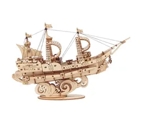 Robotime 3D-Holzpuzzle Militärisches Segelschiff / ab 8 Jahren / 118 Teile / Schwierigkeit: niedrig