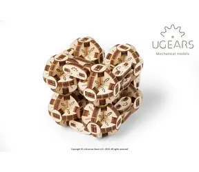 Ugears 3D-Mechanik-Puzzle aus Holz Cube Flexi / ab 14 Jahren / 144 Teile / Schwierigkeit: leicht