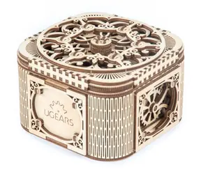 Ugears 3D mechanisches Holzpuzzle Jewelbox / ab 14 Jahren / 190 Teile / Schwierigkeit: mittel