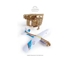Ugears 3D-Mechanik-Puzzle aus Holz Startendes Flugzeug / ab 14 Jahren / 198 Teile / Schwierigkeit: mittel