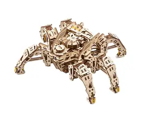 Ugears 3D mechanisches Holzpuzzle Sechsbeiniger Entdecker (Hexapod) / ab 14 Jahren / 388 Teile / Schwierigkeit: mittel