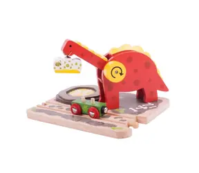 Bigjigs Rail Dinosaurierkran / ab 3 Jahren / 4 Teile