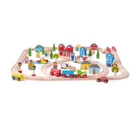 Bigjigs Rail Holzeisenbahngleise Stadt und Dorf / 101 Teile / ab 3 Jahren