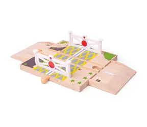 Bigjigs Rail Holzautogleise Bahnübergang mit Toren / ab 3 Jahren