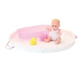 Petitcollin Badepuppe 28 cm mit Petit Câlin Badeausrüstung / ab 3 Jahren