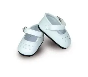 Petitcollin Weiße Schuhe für eine 27 cm große Puppe / ab 3 Jahren