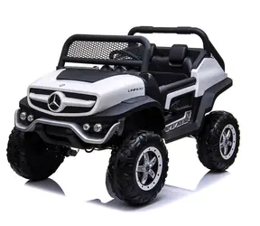 Eljet Kinder-Elektroauto Mercedes Benz Unimog Truck weiß / 50 W / Geschwindigkeit: 3-5 km-h / Tragfähigkeit: 30 kg