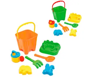 Addo Sandspielzeug - Spielzeugset im Eimer 6-teilig / ab 3 Jahren