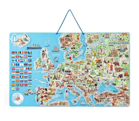 Woody Magnetische EUROPA-Karte, 3-in-1-Brettspiel, tschechische Version / ab 3 Jahren
