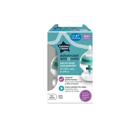 Tommee Tippee Advanced ANTI-COLIC selbststerilisierende Babyflasche, langsamer Durchfluss, 150 ml, ab 0 Monaten, grün