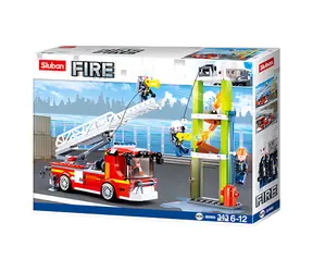 Sluban Firefighters M38-B0966 LKW mit Teleskopleiter / Lego - kompatibel / Anzahl der Figuren|Teile: 3|343 / ab 6 Jahren