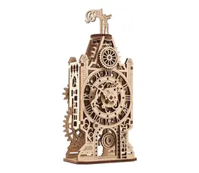 Ugears 3D mechanisches Holzpuzzle Uhrturm / ab 14 Jahren / 44 Teile / Schwierigkeit: niedrig