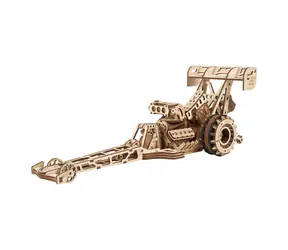 Ugears 3D mechanisches Holzpuzzle Rennwagen (Dragster) / ab 14 Jahren / 321 Teile / Schwierigkeit: hoch