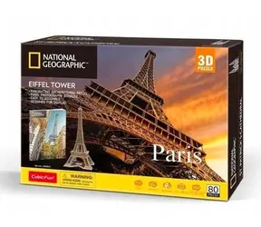 CubicFun Puzzle 3D National geographic: Eiffelturm / 80 Teile / 30,6 x 19,5 x 6,2 cm