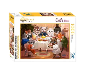 Brain Tree Puzzle Katzenessen / 1000 Teile / ab 14 Jahren