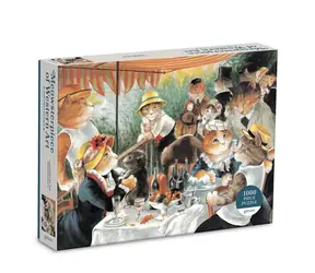 Galison Puzzle Frühstück der Ruderer mit Katzen / 1000 Teile / ab 8 Jahren