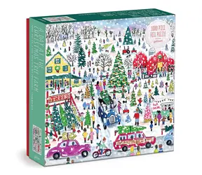 Galison Puzzle Bauernhof mit Weihnachtsbäumen / 1000 Teile / ab 8 Jahren