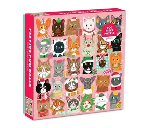 Galison Puzzle Festliche Katzen / 500 Teile / ab 8 Jahren