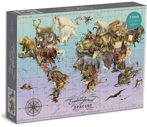 Galison Puzzle Karte gefährdeter Arten / 1500 Teile / ab 8 Jahren