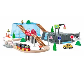 Woody Train-Set im Karton - Bergbau-Set 54-teilig / ab 3 Jahren