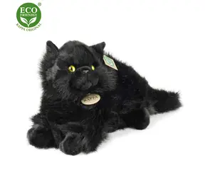 Rappa Schwarze Plüschkatze liegend 30 cm / UMWELTFREUNDLICH / ab 0 Monaten
