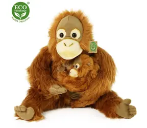 Rappa Plüsch-Orang-Utan mit Baby 28 cm / UMWELTFREUNDLICH / ab 0 Monaten