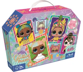 Trefl Junior - Puzzle - Glitzerpuzzle LOL / 70 Teile / 41 x 27,5 cm / Alter 4+
