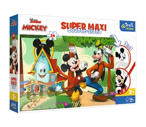 Trefl Primo - Puzzle - Doppelseitiges Puzzle Mickey's Club SUPER MAXI / 24 Teile / 60 x 40 cm / Alter 3+