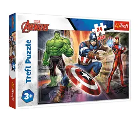 Trefl - Puzzle - In der Welt der Avengers MAXI 24 Teile / 24 Teile / 60 x 40 cm / Alter 3+