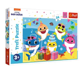 Trefl - Puzzle - Baby Shark: MAXI Celebration / 24 Teile / 60 x 40 cm / Alter 3+