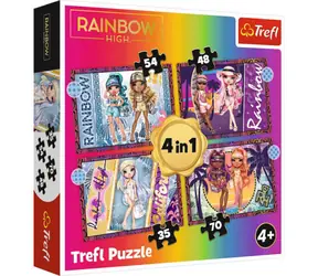 Trefl - Puzzle - Rainbow High: Modepuppen 4 in 1 / 35 + 48 + 54 + 70 Teile / 28,5 x 20,5 cm / Alter 4+