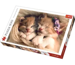 Trefl - Puzzle - Schlafende Kätzchen / 500 Teile / 48 x 34 cm / ab 10 Jahren