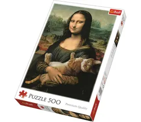 Trefl - Puzzle - Mona Lisa mit Katze / 500 Teile / 48 x 34 cm / ab 10 Jahren