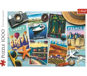 Trefl - Puzzle - Urlaubspostkarte / 1000 Teile / 68,3 x 48 cm / Alter 12+