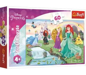 Trefl - Puzzle - Lerne die Disney Prinzessinnen kennen / 60 Teile / 33 x 22 cm / ab 4 Jahren