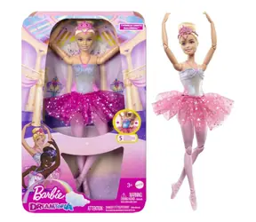 Mattel HLC25 Barbie Dreamtopia - Leuchtende magische Ballerina mit rosa Rock / ab 3 Jahren