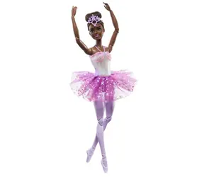 Mattel HLC26 - Barbie Dreamtopia - Leuchtende, magische Ballerina mit lila Rock / ab 3 Jahren