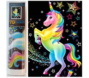 Norimpex Mandala 7D - Regenbogen-Einhorn bei Nacht