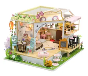 2Kids Toys Miniaturhaus Katzencafé mit Garten / ab 14 Jahren