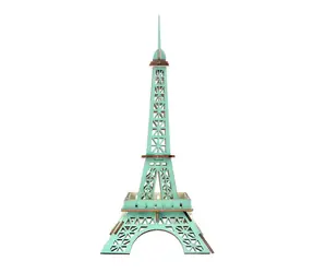 Woodcraft 3D-Holzpuzzle Eiffelturm türkis / 25 Teile / ab 8 Jahren / Schwierigkeitsgrad: leicht