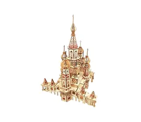 Woodcraft 3D-Holzpuzzle Basiliuskirche natur / 484 Teile / ab 8 Jahren / Schwierigkeitsgrad: leicht